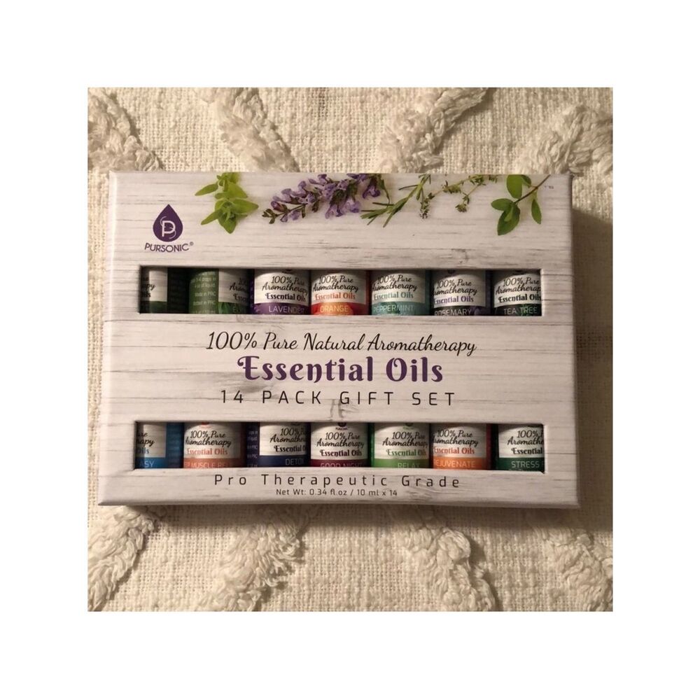 Pursonic Aromatherapy Pure & Natural Essential Oil Set of 14